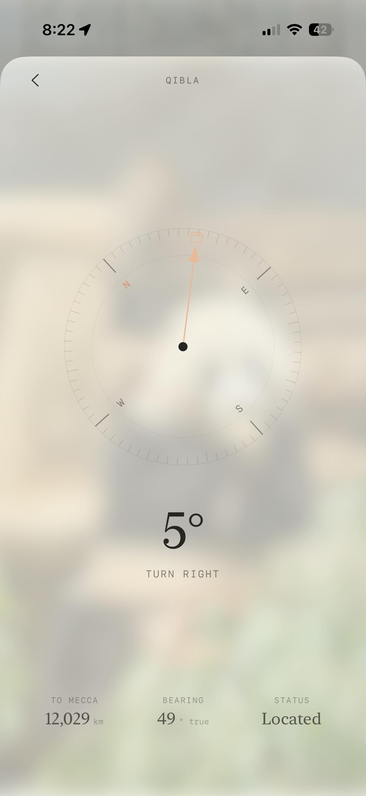 Qibla compass